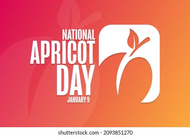 National Apricot Day. January 9. Holiday concept. Template for background, banner, card, poster with text inscription. Vector EPS10 illustration