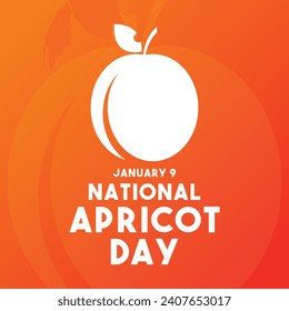 National Apricot Day. January 9. Gradient background. Eps 10.