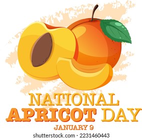 National Apricot Day Poster Design illustration