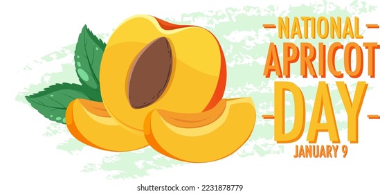 National Apricot Day Poster Design illustration