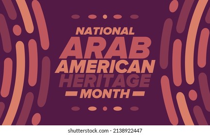 National Arab American Heritage Month April Stock Vector (Royalty Free ...