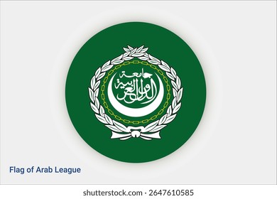 National Arab League flag. High detailed flag of Arab League. Asia. 3D illustration.