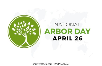 National Arbor Day celebrated every year of April 26, Vector banner, flyer, poster and social medial template design.