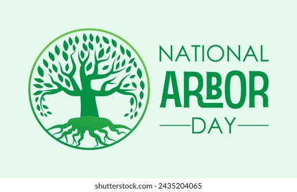 National Arbor Day celebrated every year of April 26, Vector banner, flyer, poster and social medial template design.