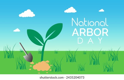 National Arbor Day celebrated every year of April 26, Vector banner, flyer, poster and social medial template design.