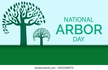 National Arbor Day celebrated every year of April 26, Vector banner, flyer, poster and social medial template design.