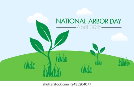 National Arbor Day celebrated every year of April 26, Vector banner, flyer, poster and social medial template design.