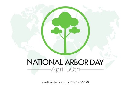 National Arbor Day celebrated every year of April 26, Vector banner, flyer, poster and social medial template design.