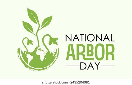 National Arbor Day celebrated every year of April 26, Vector banner, flyer, poster and social medial template design.