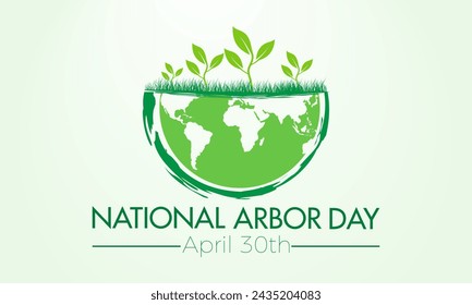 National Arbor Day celebrated every year of April 26, Vector banner, flyer, poster and social medial template design.