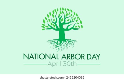 National Arbor Day celebrated every year of April 26, Vector banner, flyer, poster and social medial template design.