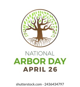 National Arbor Day celebrated every year of April 26, Vector banner, flyer, poster and social medial template design.