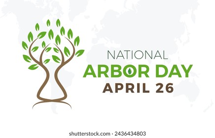 National Arbor Day celebrated every year of April 26, Vector banner, flyer, poster and social medial template design.