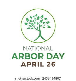 National Arbor Day celebrated every year of April 26, Vector banner, flyer, poster and social medial template design.