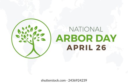 National Arbor Day celebrated every year of April 26, Vector banner, flyer, poster and social medial template design.