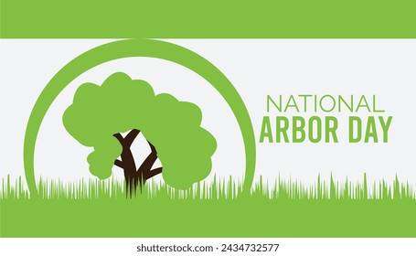 National Arbor Day observed every year in April. Template for background, banner, card, poster with text inscription.