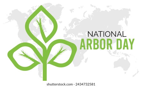 National Arbor Day observed every year in April. Template for background, banner, card, poster with text inscription.