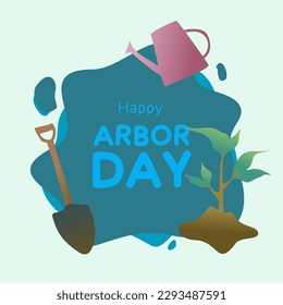 National Arbor Day. Vector Illustration with leaves. Earth Day. Suitable for greeting card, icon, poster, logo and banner. Symbol of arboriculture and forests.