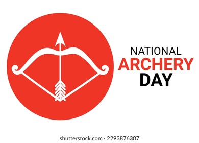 National Archery Day. Holiday concept. Template for background, banner, card, poster with text inscription.