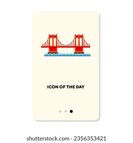 National architecture flat icon. Brooklyn Bridge isolated vector sign. Sightseeing and tourism concept. Vector illustration symbol elements for web design and apps