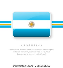 National Argentina Flag.Vector Argentina Button Flag. Realistic National Flag Design and Vector Template