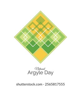 National Argyle Day is celebrated annually on January 8. Irish Green, Orange, White Argyle and Tartan Plaid Vector Patterns.