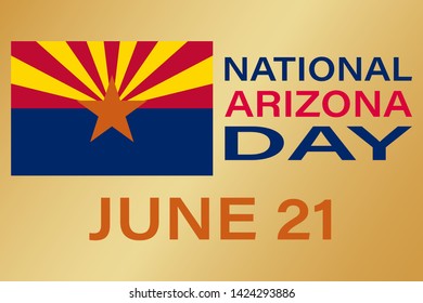 National Arizona Day June 21. Greeting card, poster, banner concept. Vector EPS 10.