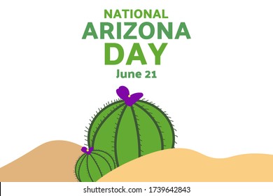 National Arizona Day. June 21. Holiday concept. Template for background, banner, card, poster with text inscription. Vector EPS10 illustration