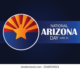 National Arizona Day. June 21. Holiday concept. Template for background, banner, card, poster with text inscription.