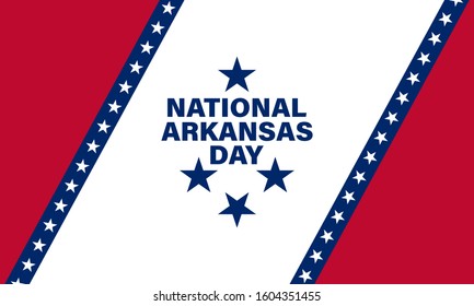 National Arkansas Day. January 11. Recognizes the Nature State and the 25th state to join the union. Greeting card, poster, banner concept. Vector illustration EPS 10.