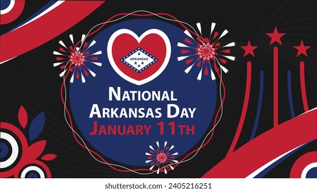 National Arkansas Day vector banner design. Happy National Arkansas Day modern minimal graphic poster illustration.