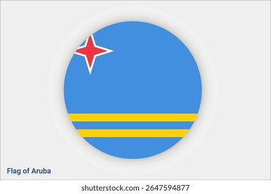 National Aruba flag. High detailed flag of Aruba. South America. 3D illustration.