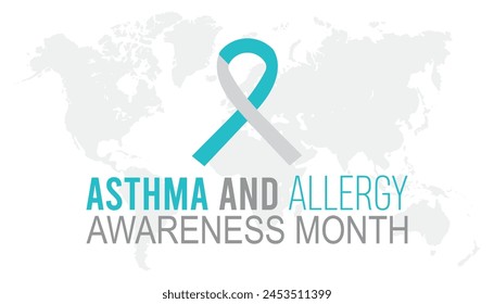 National Asthma and Allergy Awareness Month observed every year in May. Template for background, banner, card, poster with text inscription.