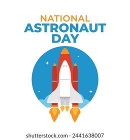 National Astronaut Day vector design template good for celebration usage. astronaut vector design. flat design. eps 10.