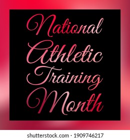 National Athletic Training Month Vector Illustration. Suitable for greeting card poster and banner