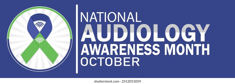 National Audiology Awareness Monat Oktober. Vektorgrafik. Geeignet für Grußkarte, Poster und Banner.