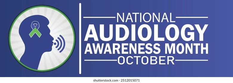 National Audiology Awareness Month. October. Suitable for greeting card, poster and banner. Vector illustration.