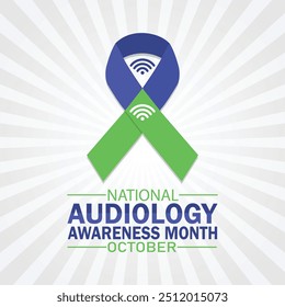 National Audiology Awareness Month. October. Holiday concept. Template for background, banner, card, poster with text inscription. Vector illustration