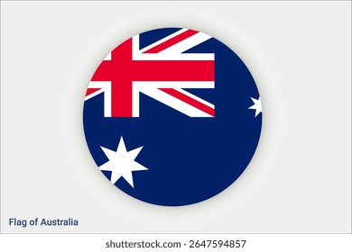 National Australia flag. High detailed flag of Australia. Oceania. 3D illustration.