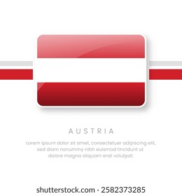 National Austria Flag.Vector Austria Button Flag. Realistic National Flag Design and Vector Template