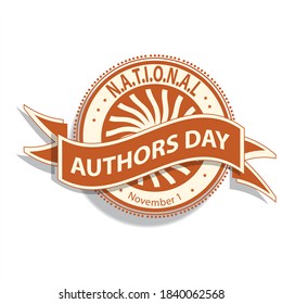 National Authors Day Sign and Badge
