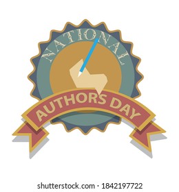 National Authors Day Sign and Badge