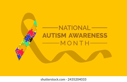National Autism Awareness Month Observed every year of April, Vector banner, flyer, poster and social medial template design.