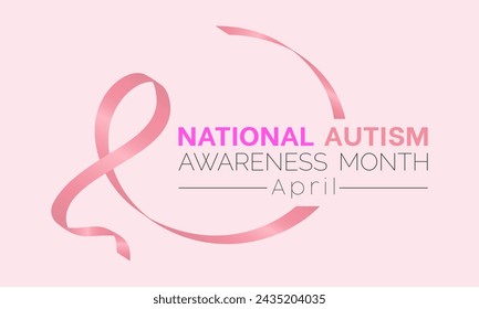 National Autism Awareness Month Observed every year of April, Vector banner, flyer, poster and social medial template design.