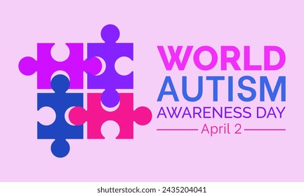 National Autism Awareness Month Observed every year of April, Vector banner, flyer, poster and social medial template design.