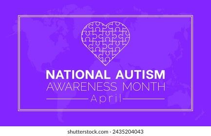 National Autism Awareness Month Observed every year of April, Vector banner, flyer, poster and social medial template design.