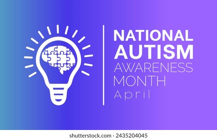 National Autism Awareness Month Observed every year of April, Vector banner, flyer, poster and social medial template design.