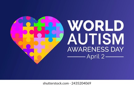 National Autism Awareness Month Observed every year of April, Vector banner, flyer, poster and social medial template design.