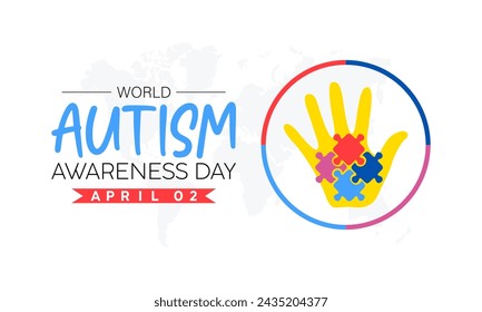 National Autism Awareness Month Observed every year of April, Vector banner, flyer, poster and social medial template design.