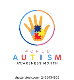 National Autism Awareness Month Observed every year of April, Vector banner, flyer, poster and social medial template design.